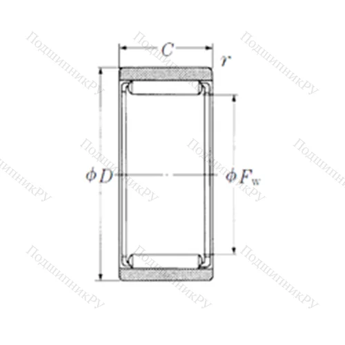 Подшипник игольчатый радиальный RNAF 8010030