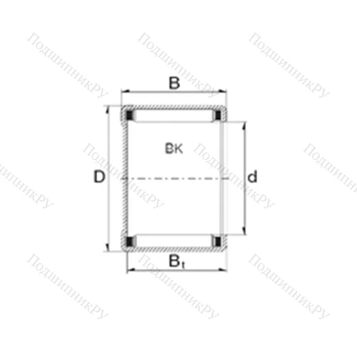 Подшипник игольчатый радиальный BK 3016