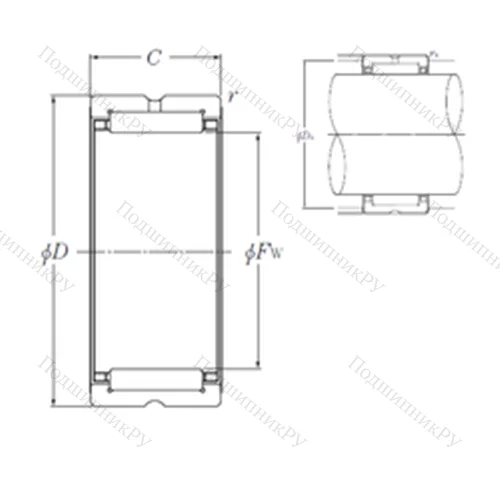 Подшипник игольчатый радиальный MR 283720