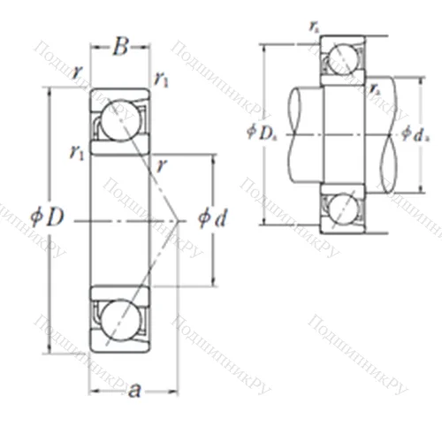 Подшипник шариковый радиально-упорный 7314 A от производителя  NSK