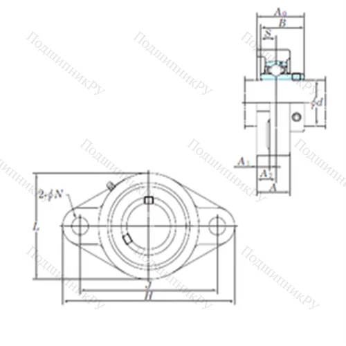 Подшипниковый узел шариковый радиальный UCFL 209-26 от производителя  KOYO