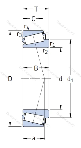 Конический роликовый подшипник 30214 J 2/Q от производителя  SKF Конический роликовый подшипник 30214 J 2/Q от производителя  SKF