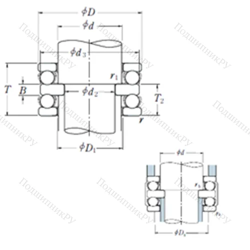 Подшипник шариковый упорный 52313 от производителя  NSK Подшипник шариковый упорный 52313 от производителя  NSK