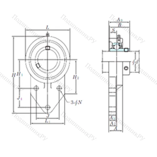 Подшипниковый узел шариковый радиальный UCFB 210-30 от производителя  KOYO