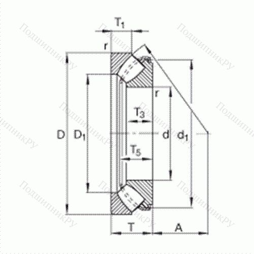 Подшипник роликовый упорно-радиальный сферический 29412-E 1 от производителя  FAG Подшипник роликовый упорно-радиальный сферический 29412-E 1 от производителя  FAG