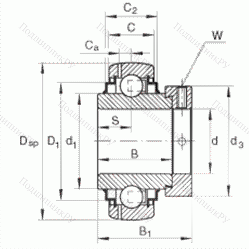 Подшипник шариковый закрепляемый GE 70-KRR-B от производителя  INA Подшипник шариковый закрепляемый GE 70-KRR-B от производителя  INA