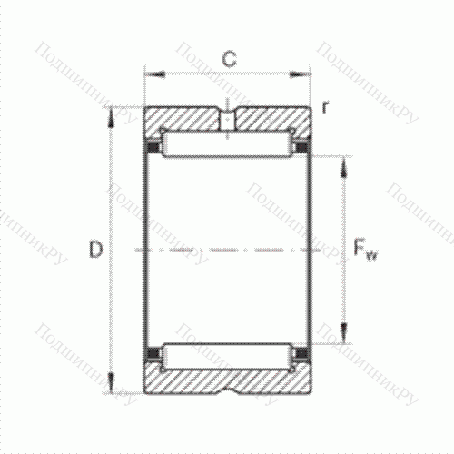 Подшипник роликовый игольчатый NK 21/20 от производителя  INA Подшипник роликовый игольчатый NK 21/20 от производителя  INA