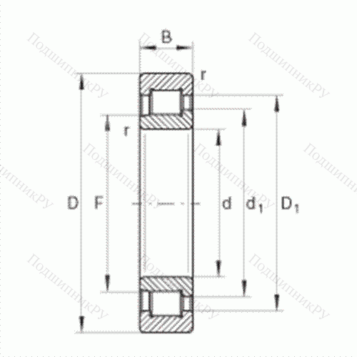 Подшипник роликовый радиальный SL 192322-TB от производителя  INA Подшипник роликовый радиальный SL 192322-TB от производителя  INA