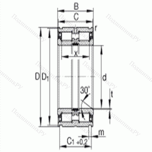Подшипник роликовый радиальный SL 045012-PP от производителя  INA Подшипник роликовый радиальный SL 045012-PP от производителя  INA