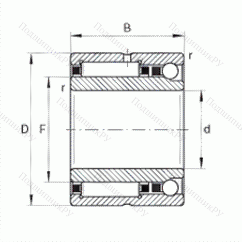 Шарикоподшипник радиально-упорный комбинированный с игольчатыми роликами NKIA 5911