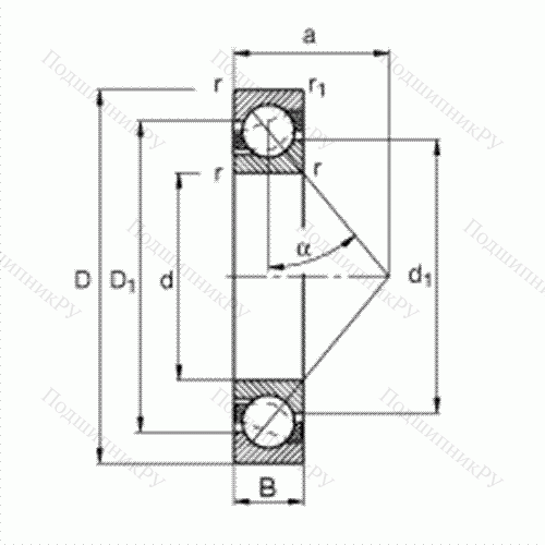Подшипник шариковый радиально-упорный 7302-B-JP от производителя  FAG Подшипник шариковый радиально-упорный 7302-B-JP от производителя  FAG
