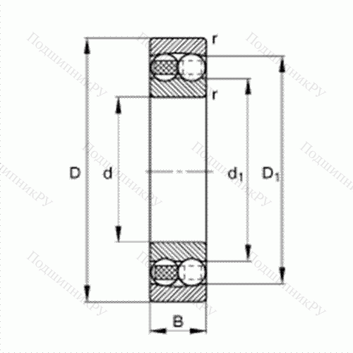 Подшипник шариковый радиально-сферический 2204-TVH от производителя  FAG Подшипник шариковый радиально-сферический 2204-TVH от производителя  FAG