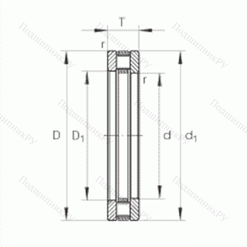 Подшипник роликовый упорный 81206-TV от производителя  INA Подшипник роликовый упорный 81206-TV от производителя  INA