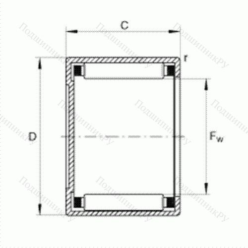 Подшипник роликовый игольчатый с одним наружным штампованным кольцом, закрытым с одной стороны BCE 78 от производителя  INA Подшипник роликовый игольчатый с одним наружным штампованным кольцом, закрытым с одной стороны BCE 78 от производителя  INA