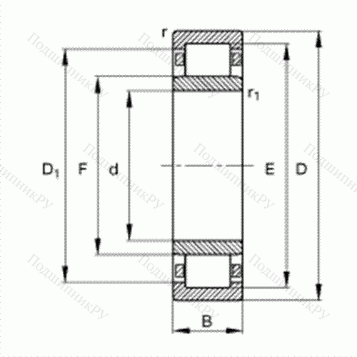 Подшипник роликовый радиальный NU 322-E-TVP 2 от производителя  FAG Подшипник роликовый радиальный NU 322-E-TVP 2 от производителя  FAG