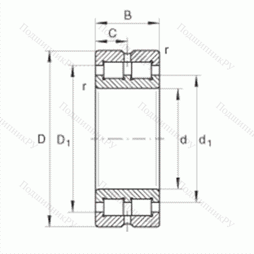 Подшипник роликовый радиальный SL 014932 от производителя  INA Подшипник роликовый радиальный SL 014932 от производителя  INA
