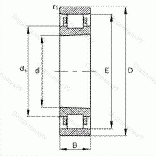 Подшипник роликовый радиальный N 1009-K-M 1-SP от производителя  FAG Подшипник роликовый радиальный N 1009-K-M 1-SP от производителя  FAG