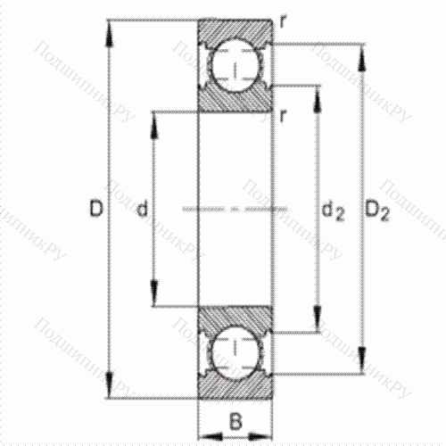 Подшипник шариковый радиальный 6203-C от производителя  FAG Подшипник шариковый радиальный 6203-C от производителя  FAG