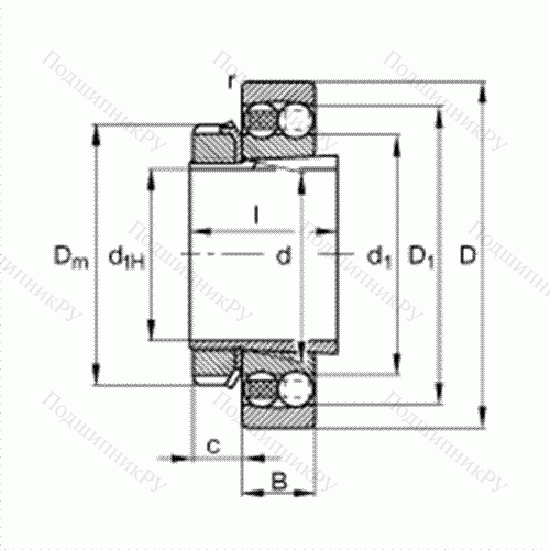 Подшипник шариковый радиально-сферический 1211-K-TVH-C 3 + H 211 от производителя  FAG Подшипник шариковый радиально-сферический 1211-K-TVH-C 3 + H 211 от производителя  FAG