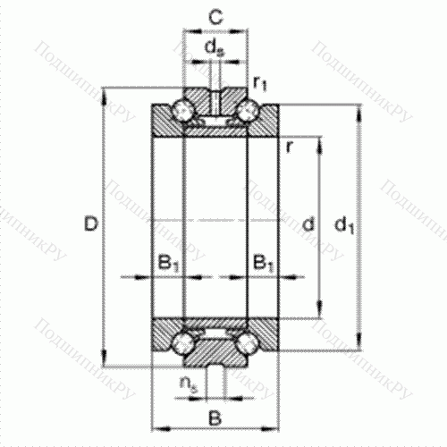 Подшипник шариковый упорно-радиальный 234409-M-SP от производителя  FAG Подшипник шариковый упорно-радиальный 234409-M-SP от производителя  FAG
