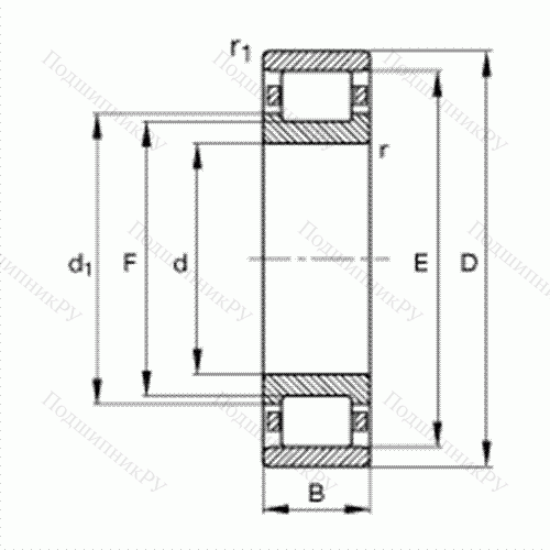 Подшипник роликовый радиальный N 232-E-M 1 от производителя  FAG Подшипник роликовый радиальный N 232-E-M 1 от производителя  FAG